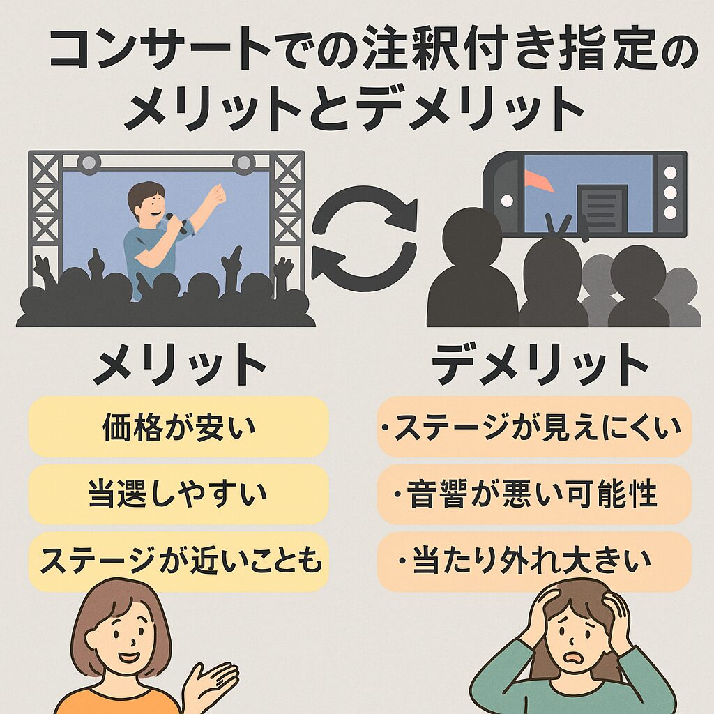 注釈付き指定席は本当にアリ？見え方・当選率・価格差を徹底解説！後悔しない選び方も紹介。